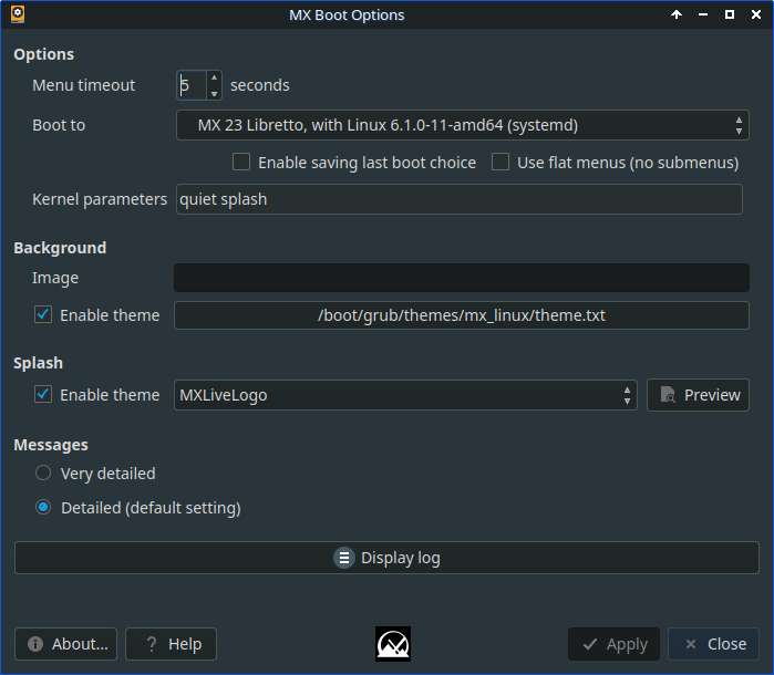 MX Boot Options Utility